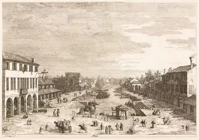 Views of Mestre, a Town in the Province of Venice by Antonio Canaletto, 1735–1746 — digital art print download