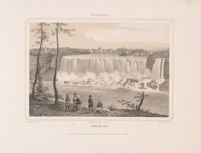 Ниагарский водопад, американская сторона by Август Кёлльнер, 1849 — digital art print download
