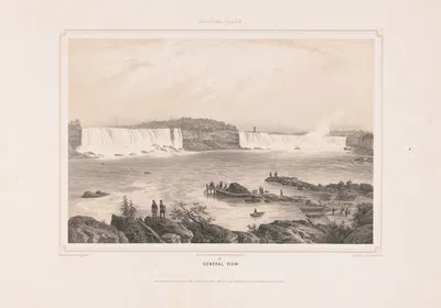 Общий вид на Ниагарский водопад by Август Кёлльнер, 1849 — digital art print download