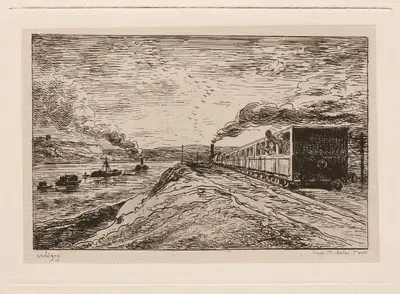 Отъезд (Возвращение) by Шарль Франсуа Дюбини, 1862 — digital art print download