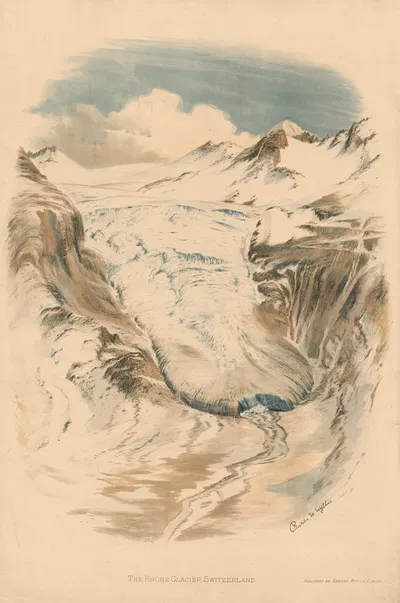 Ледник Рона. Швейцария by Чарльз Уильям Уайли, 1907 — digital art print download