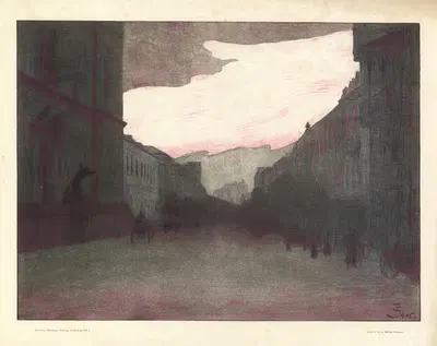 Краковское Предместье в Варшаве by Францишек Седлецкий, 1905 — digital art print download