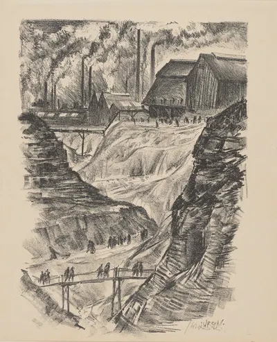 Factory landscape by Jan J. Wroniecki, 1932 — digital art print download