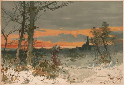 Зима by Джон Мацанович, 1888 — digital art print download