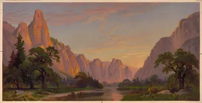 Долина Йосемити, смотрящая на запад by Джон Росс Ки, 1874 — digital art print download