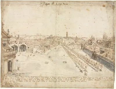 Кампо Ваккино (Римский форум) by Льевен Круйл, 1665 — digital art print download