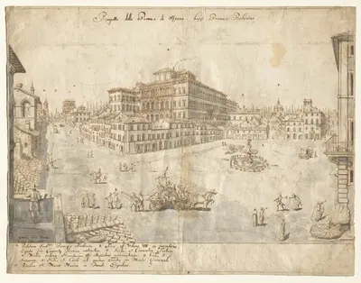 Площадь Барберини by Льевен Круйл, 1665 — digital art print download