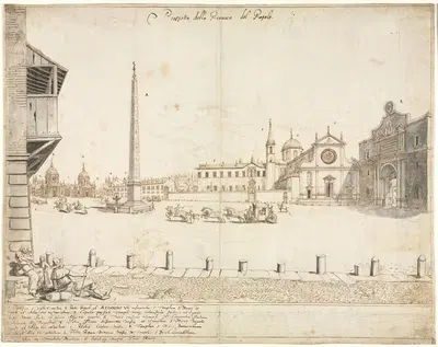 Площадь Пополо by Льевен Круйл, 1664 — digital art print download