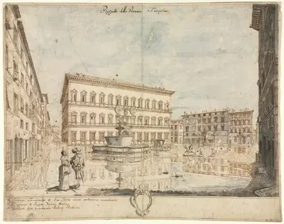 Площадь Фарнезе by Льевен Круйл, 1664 — digital art print download