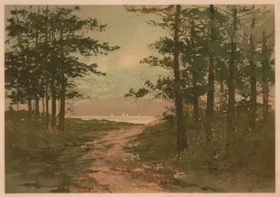 Взгляд на Звук, Конн. by Луис Кинни Харлоу, 1887 — digital art print download