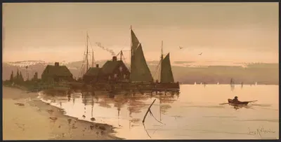 Причал Новой Англии by Луис Кинни Харлоу, 1888 — digital art print download