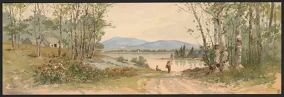 Голубые холмы, Кэмден, Мэн by Луис Кинни Харлоу, 1891 — digital art print download