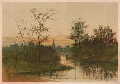 Река Немацкет, Массачусетс by Луис Кинни Харлоу, 1887 — digital art print download
