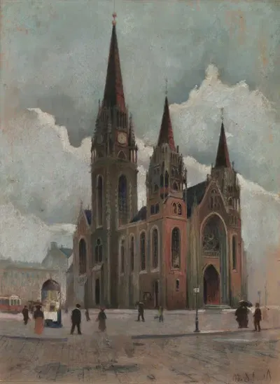 Церковь святой Элизабеты во Львове by Одо Добровольск, 1903 — digital art print download