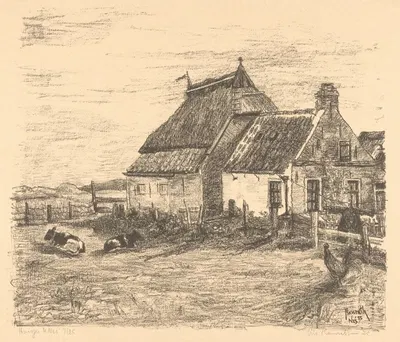 Huisjes te Nes by Otto Hanrath, 1925 — digital art print download