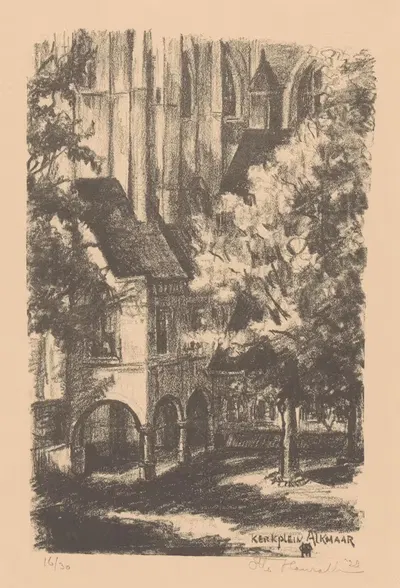 Kerkplein, Alkmaar by Otto Hanrath, 1923 — digital art print download