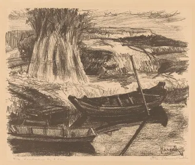 Landschap bij Amsterdam by Otto Hanrath, 1923 — digital art print download