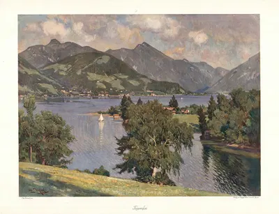 Озеро Тегернзее by Отто Штрицель, 1895 — digital art print download