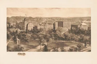 Worcester Polytechnic by Richard Rummell, 1908 — digital art print download