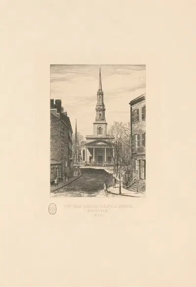 Новый Юг, Церковный Грин, Бостон, 1850 by Сидни Лоутон Смит, 1900 — digital art print download