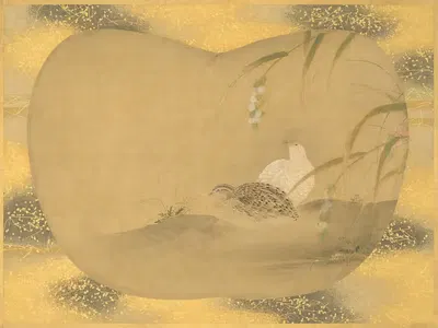 Просо и перепела by Канō Цунэнобу — digital art print download