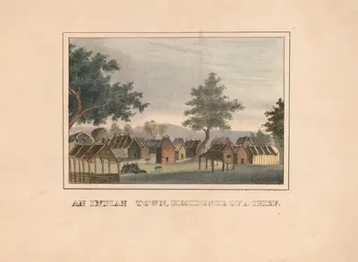 An Indian town, residence of a chief by T.F. Gray & James, 1837 — digital art print download