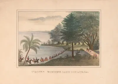 Troops fording Lake Ocklawaha by T.F. Gray & James, 1837 — digital art print download