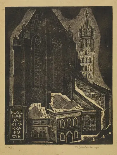 Костел Святой Марии в Кракове by Тадеуш Чешлевский, 1933 — digital art print download