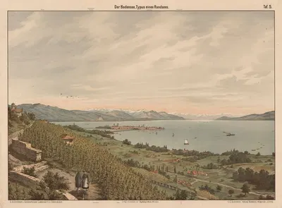 Боденское озеро, типичный крайний водоем by Фогельсанг и Кайзер, 1890 — digital art print download