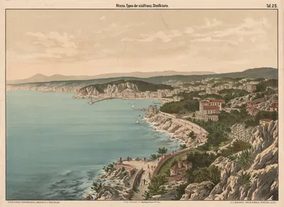 Ницца, Тип южнофранцузского обрыва by Фогельсанг и Кайзер, 1890 — digital art print download