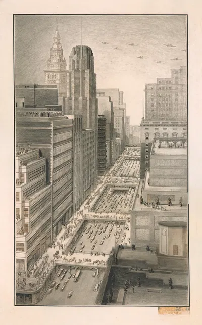 Euclid Avenue, Cleveland, Ohio by Wilbur Henry Adams, 1930 — digital art print download