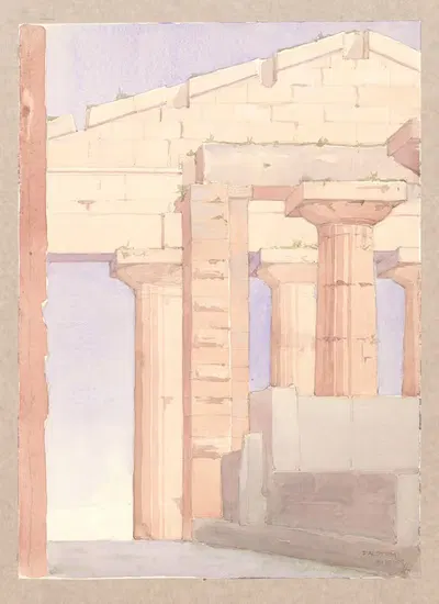 Паэстум, храм Посейдона by Алексис Дж. Приор, 1909 — digital art print download