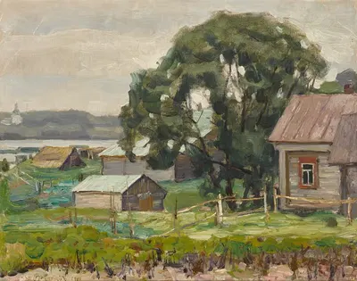 Церковь через реку в Загорянском by Апполинарий Михайлович Васнецов, 1918 — digital art print download