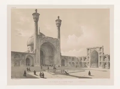 Внутренний двор великой мечети (Исфахан) by Южин Фланден, 1843-1854 — digital art print download