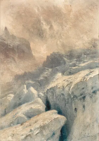 Crevasses on the Glacier du Géant, below the Col du Géant, Vallée Blanche, Chamonix by Gabriel Loppé — digital art print…