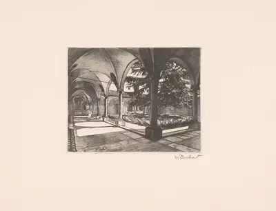 Клуатр в Флоренции by Гуглиельмо Тауберт, 1886-1927 — digital art print download