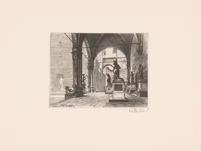 Лоджия деи Ланци во Флоренции by Гуглиельмо Тауберт, 1886-1927 — digital art print download