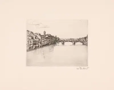 View of Florence from the Arno by Guglielmo Taubert, 1886-1927 — digital art print download