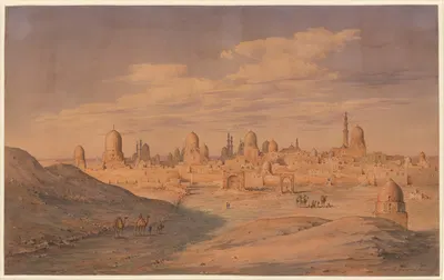 Египет – перспектива гробниц халифов в Каире by Харальд Конрад Стилинг, 1849 — digital art print download