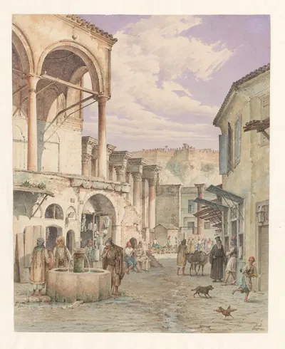 Греция, Афины – площадь Агора Монастираки by Харальд Конрад Стилинг, 1853 — digital art print download