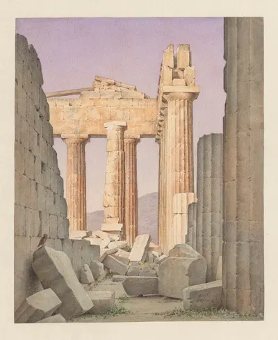 Греция, Афины – Парфенон, внутренний перистиль by Харальд Конрад Стилинг, 1853 — digital art print download