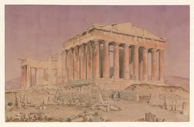 Греция, Афины – Парфенон, вид с северо-запада by Харальд Конрад Стилинг, 1853 — digital art print download