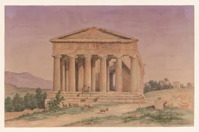 Италия, Агриженто – Храм Конкордии by Харальд Конрад Стилинг, 1852 — digital art print download