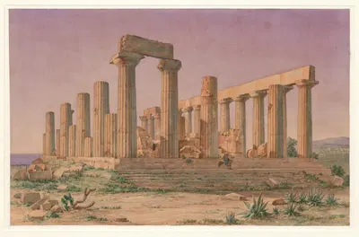 Италия, Агридженто – Храм Юноны Лацинии by Харальд Конрад Стилинг, 1852 — digital art print download