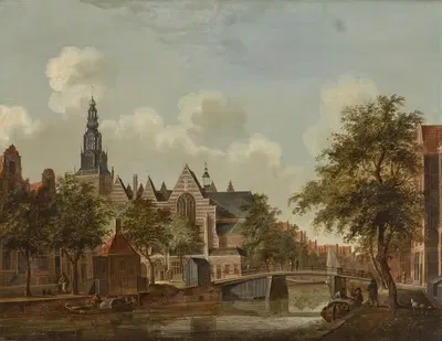 A view of the Oude Kerk, Amsterdam by Jan Hendrik Verheijen — digital art print download