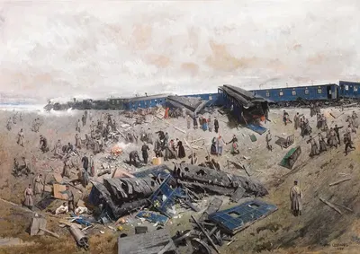Железнодорожная катастрофа в Борках by Пётр Петрович Соколов, 1888 — digital art print download