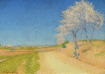 Солнечный весенний пейзаж by Ахилле Ложе, 1909 — digital art print download
