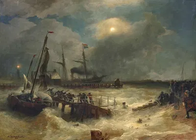 Sturmnacht by Andreas Achenbach, 1885 — digital art print download