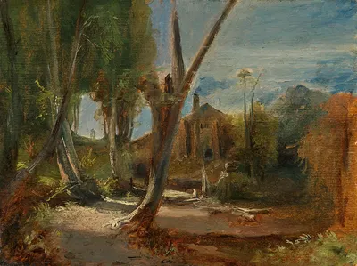 Waldlandschaft mit einer Fabrik by Carl Blechen — digital art print download