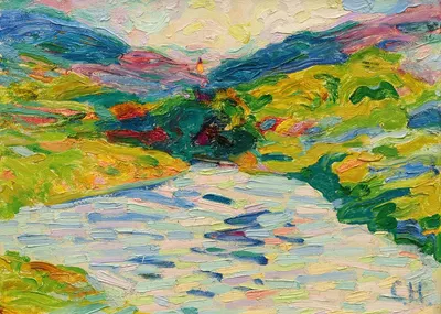 Пейзаж с рекой by Курт Херрманн, 1910 — digital art print download